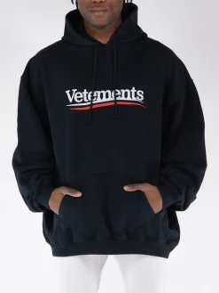 VETEMENTS. Felpe<FELPA HOODIE CAMPAIGN LOGO Nero