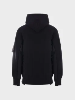 SACAI Felpe<FELPA HOODIE CON INSERTI Nero