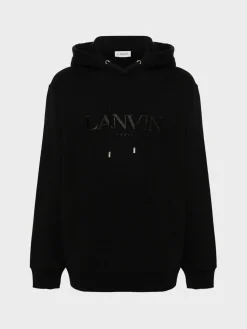 LANVIN Felpe<FELPA HOODIE CON LOGO Nero