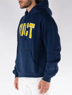FUCT. Felpe<FELPA HOODIE CON LOGO STAMPATO Blu, Giallo