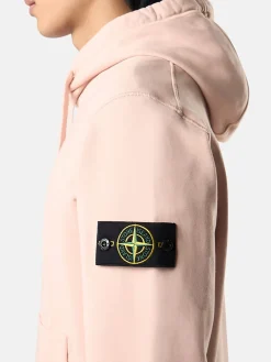 STONE ISLAND Felpe<FELPA HOODIE CON PATCH LOGO Rosa