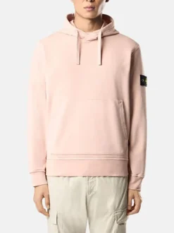 STONE ISLAND Felpe<FELPA HOODIE CON PATCH LOGO Rosa