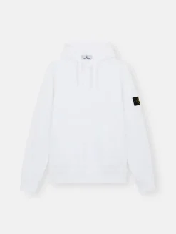 STONE ISLAND Felpe<FELPA HOODIE CON PATCH LOGO Bianco