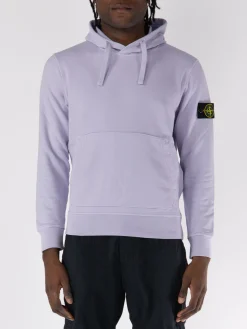 STONE ISLAND Felpe<FELPA HOODIE CON PATCH LOGO Viola