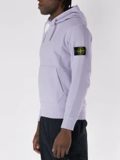 STONE ISLAND Felpe<FELPA HOODIE CON PATCH LOGO Viola