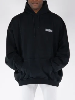VETEMENTS. Felpe<FELPA HOODIE EMBROIDERED LOGO Nero