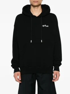OFF-WHITE Felpe<FELPA HOODIE FLOWER ARROW SKATE Bianco, Nero