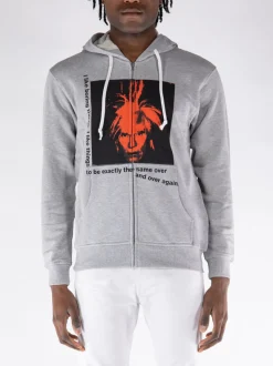 COMME DES GARCONS SHIRT Felpe<FELPA HOODIE FULL ZIP Grigio, Nero, Rosso