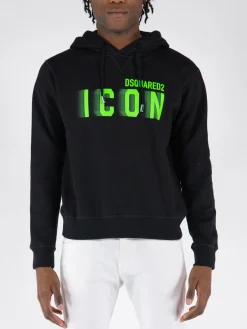 DSQUARED Felpe<FELPA HOODIE ICON BLUR COOL Nero, Verde