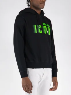 DSQUARED Felpe<FELPA HOODIE ICON BLUR COOL Nero, Verde