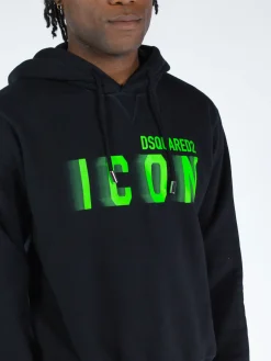 DSQUARED Felpe<FELPA HOODIE ICON BLUR COOL Nero, Verde