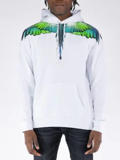 MARCELO BURLON Felpe<FELPA HOODIE ICON WINGS Verde