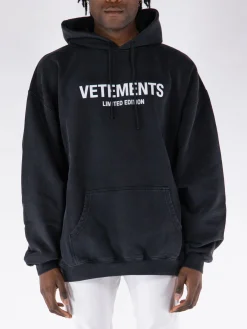 VETEMENTS Felpe<FELPA HOODIE LIMITED EDITION Bianco, Nero