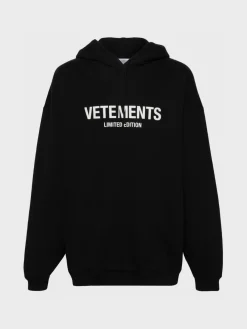 VETEMENTS. Felpe<FELPA HOODIE LIMITED EDITION Bianco, Nero