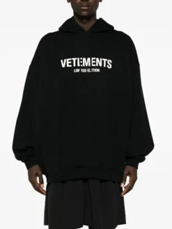 VETEMENTS. Felpe<FELPA HOODIE LIMITED EDITION Bianco, Nero