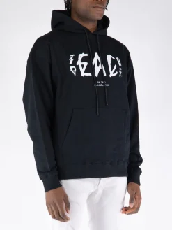 44 LABEL GROUP Felpe<FELPA HOODIE PEACE Bianco, Nero