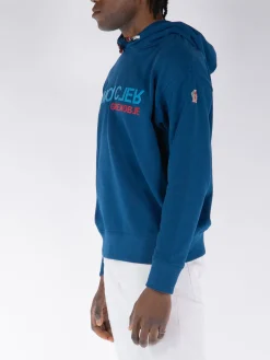 MONCLER GRENOBLE Felpe<FELPA HOODIE PRINTED LOGO Blu, Rosso