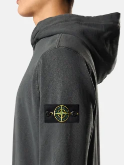 STONE ISLAND Felpe<FELPA HOODIE REGULAR GARMENT Bianco, Giallo, Grigio, Verde