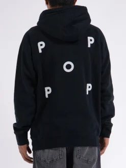 POP TRADING COMPANY Felpe<FELPA LOGO CON CAPPUCCIO Nero