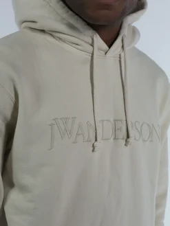 JW ANDERSON Felpe<FELPA LOGO EMBROIDERY HOODIE Beige