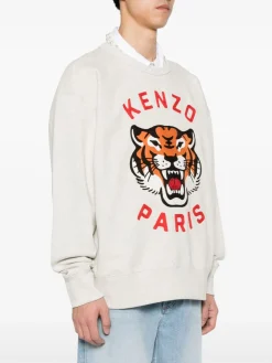 KENZO Felpe<FELPA LUCKY TIGER UNISEX Arancione, Bianco, Nero, Rosso