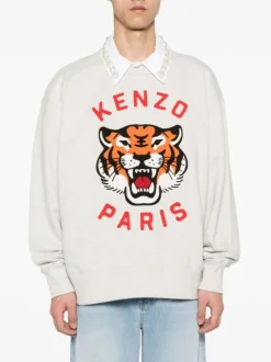 KENZO Felpe<FELPA LUCKY TIGER UNISEX Arancione, Bianco, Nero, Rosso