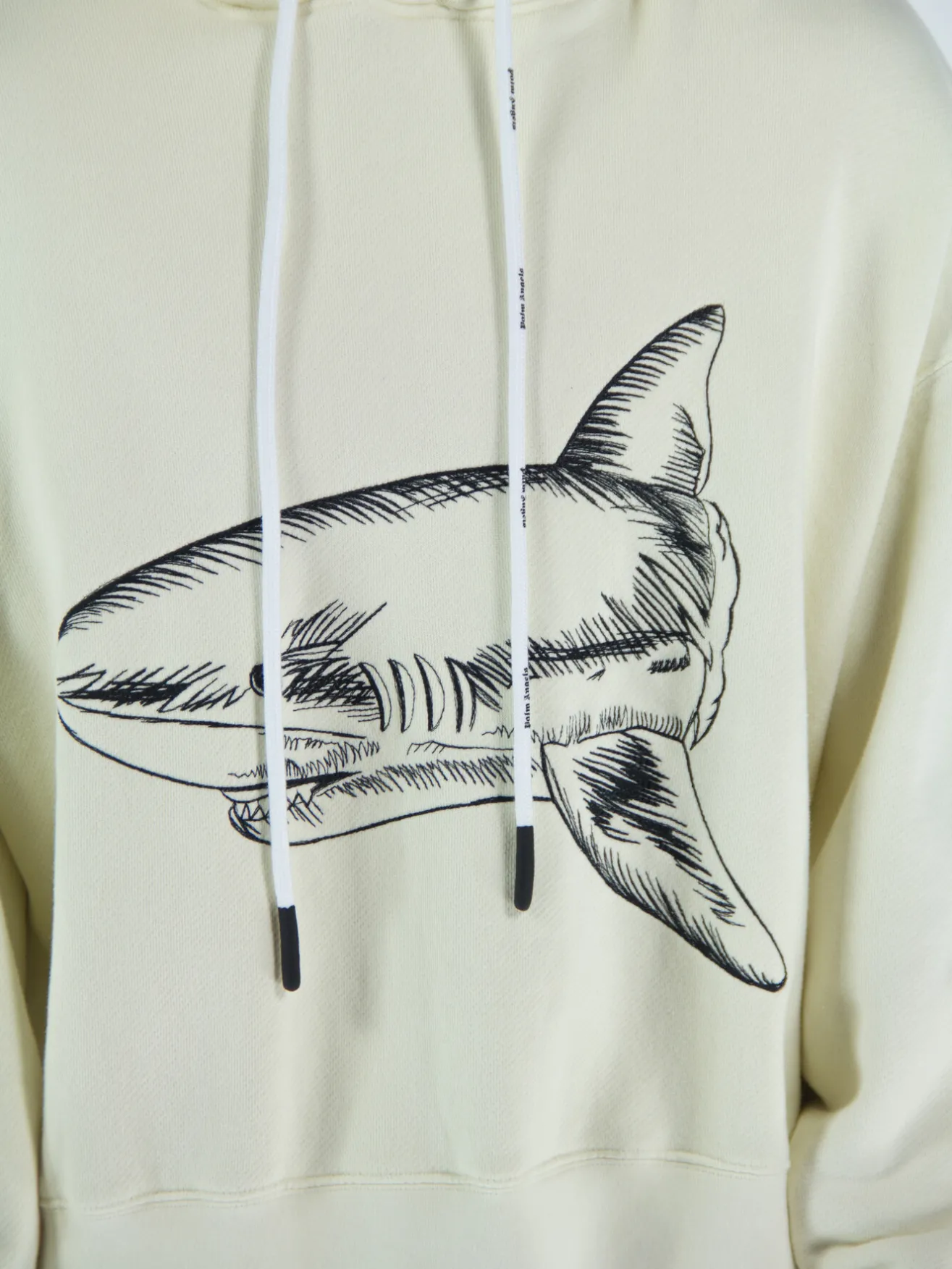 PALM ANGELS Felpe<FELPA SHARK CON CAPPUCCIO Beige, Nero