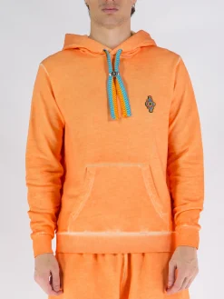 MARCELO BURLON Felpe<FELPA SUNSET CROSS Arancione, Azzurro