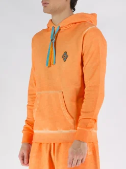 MARCELO BURLON Felpe<FELPA SUNSET CROSS Arancione, Azzurro