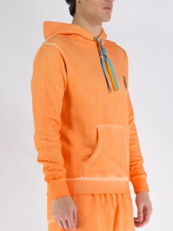 MARCELO BURLON Felpe<FELPA SUNSET CROSS Arancione, Azzurro