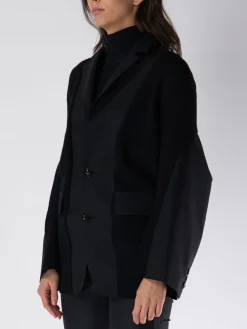 SACAI Giacche<GIACCA BLAZER MONOPETTO CON INSERTI Nero