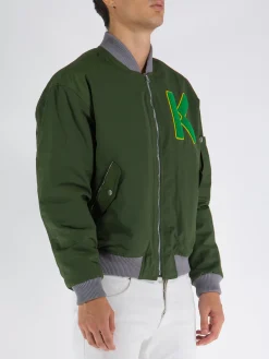 KENZO Giacche<GIACCA BOMBER VARSITY Giallo, Grigio, Verde