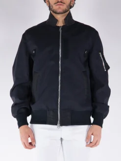 SACAI Giacche<GIACCA CHALK STRIPE BLOUSON Bianco, Blu