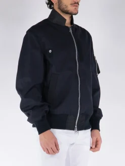 SACAI Giacche<GIACCA CHALK STRIPE BLOUSON Bianco, Blu