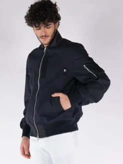 SACAI Giacche<GIACCA CHALK STRIPE BLOUSON Bianco, Blu