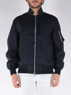 SACAI Giacche<GIACCA CHALK STRIPE BLOUSON Bianco, Blu