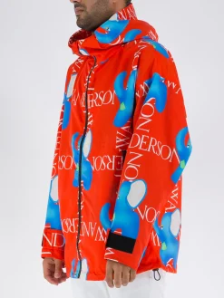 JW ANDERSON Giacche<GIACCA CON MOTIVO ELEFANTE Azzurro, Bianco, Nero, Rosso