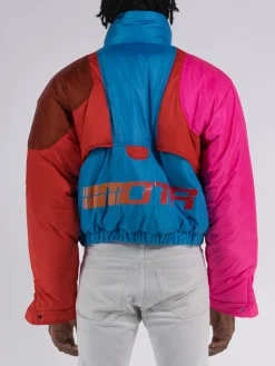 MEMBERS OF THE RAGE Giacche<GIACCA CROP IMBOTTITA Azzurro, Rosso, Fuxia