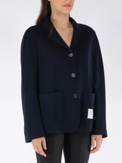 THOM BROWNE Giacche<GIACCA CROPPED SACK IN WOOL MILANO Nero