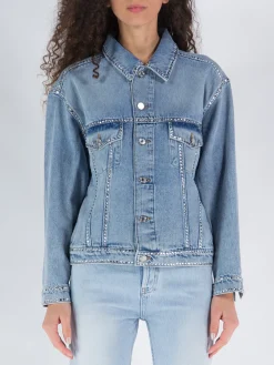 ALEXANDRE VAUTHIER Giacche<GIACCA CRYSTALLIZED DENIM Azzurro
