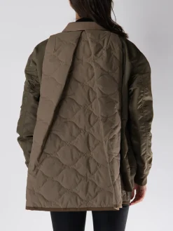 SACAI Giacche<GIACCA DOPPIOPETTO CON INSERTI Marrone, Verde