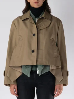 SACAI Giacche<GIACCA FULL ZIP MULTI STRATO Beige, Verde