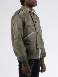 SACAI Giacche<GIACCA NYLON TWILL BLOUSON Verde