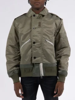 SACAI Giacche<GIACCA NYLON TWILL BLOUSON Verde