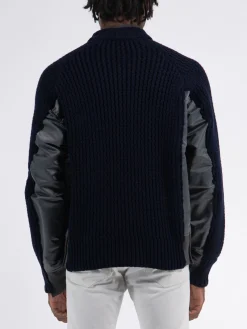 SACAI Giacche<GIACCA NYLON TWILL MIX BLOUSON Blu, Grigio