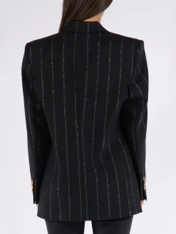 ALESSANDRA RICH Giacche<GIACCA OVERSIZED LIGHT WOOL LUREX Giallo, Nero