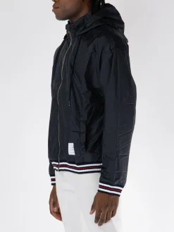 THOM BROWNE Giacche<GIACCA RIPSTOP OVERSIZED ZIP UP Nero