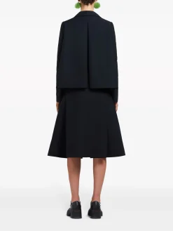 MARNI Giacche<GIACCA SVASATA IN CADY CON PIEGHE Nero