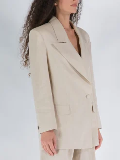 NINEMINUTES Giacche<GIACCA THE BLAZER LINUME Beige
