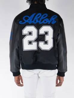 OFF-WHITE Giacche<GIACCA VARSITY OVERSIZE BASEBALL Bianco, Blu, Nero